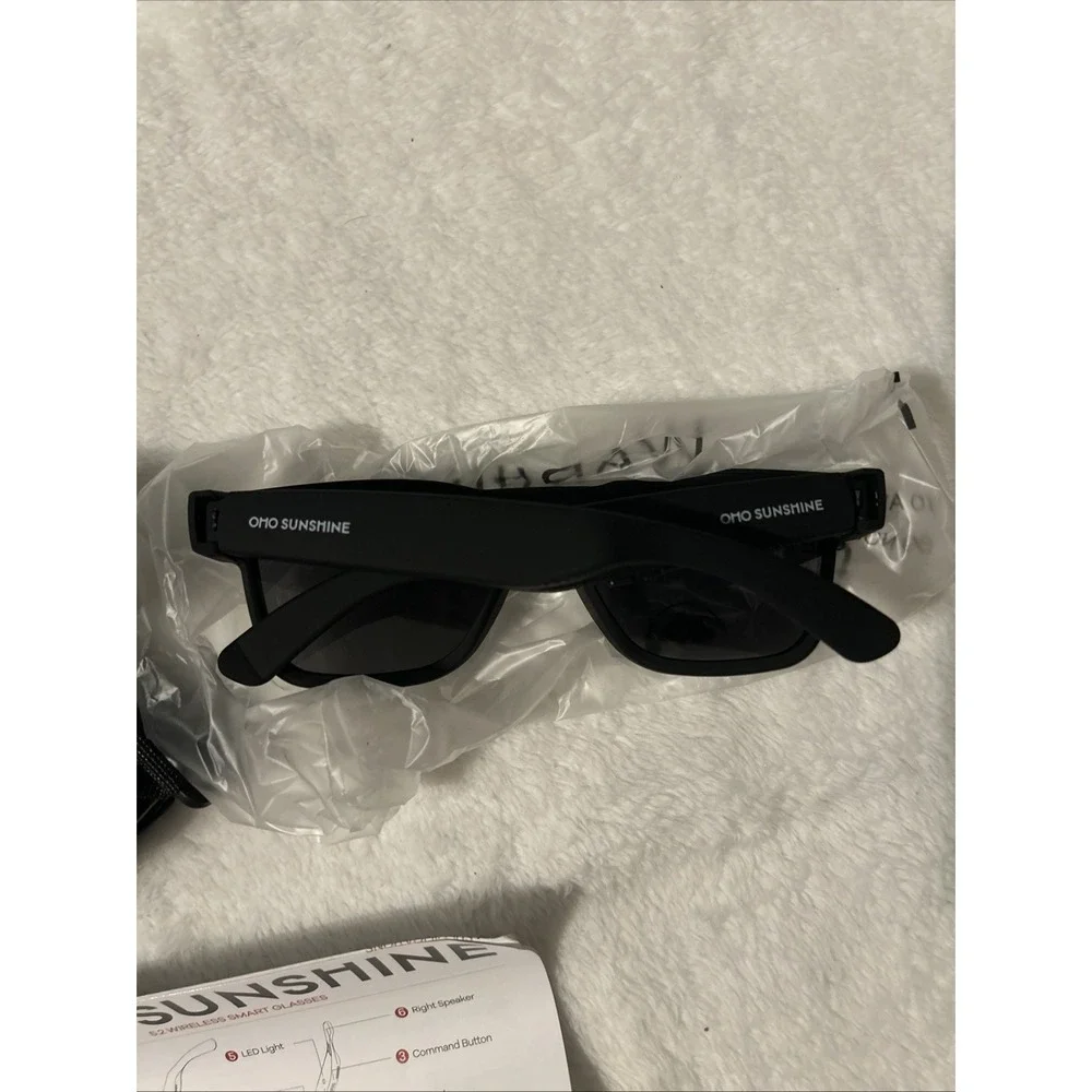 Oho Sunshine Smart Glasses 5.2 Wireless Elite Model Case Cloth All Black NEW
